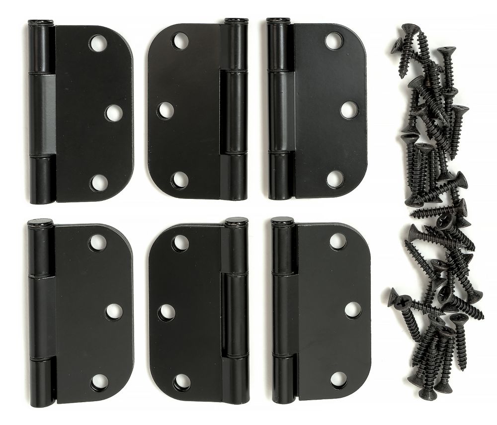 SQUEAK PROOF 3 inch Blk 5/8 Hinge (6Pack) The Home Depot Canada