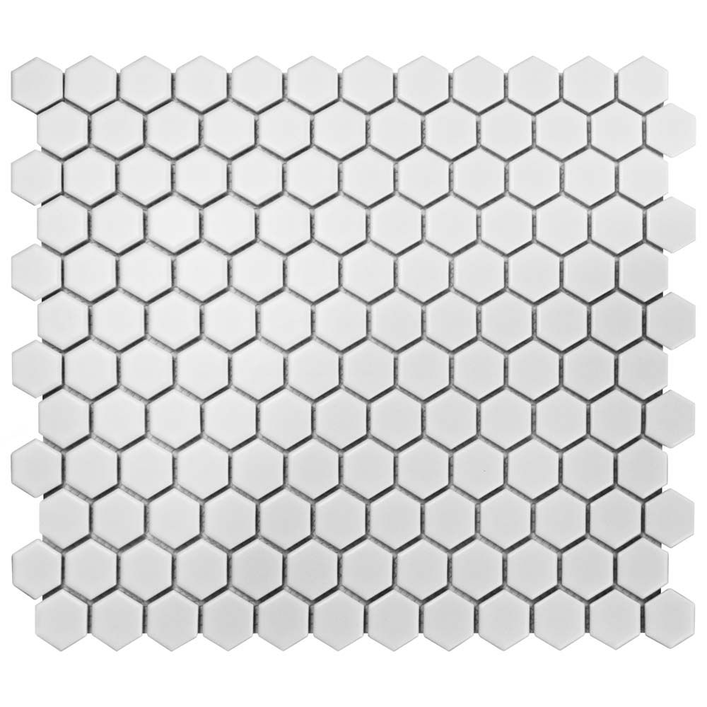 Metro Hex Matte White 10 1 4 Inch X 11 3 6 Mm Porcelain Mosaic Tile 8 56 Sq Ft Case Metro Hex Matte White 10 1 4 Inch X 11 3 6 Mm Porcelain Mosaic Tile 8 56 Sq Ft Case