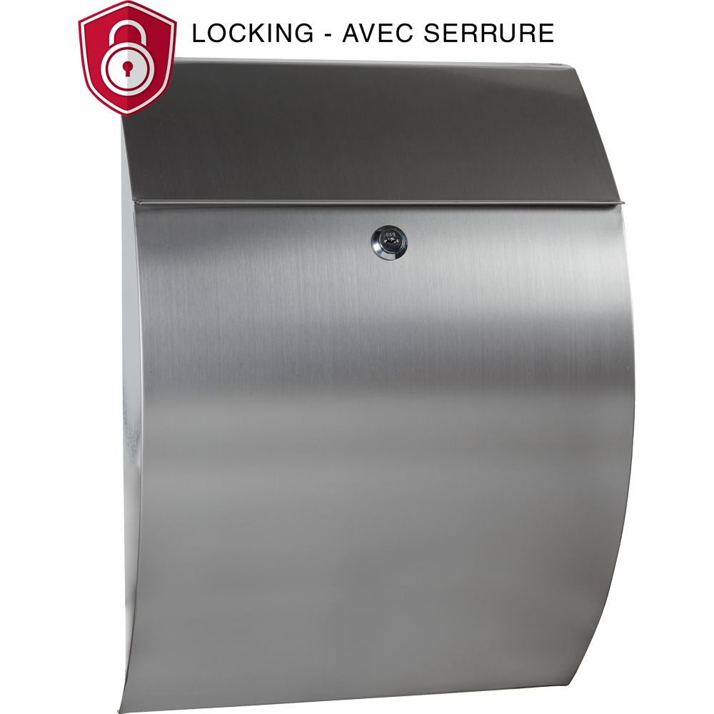 PRODF Contemporary Locking Mailbox, Stainless Steel The Home Depot