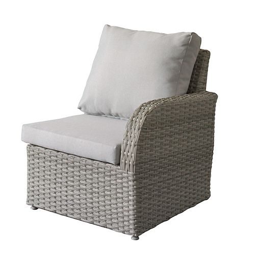 Corliving Brisbane Weather Resistant Resin Wicker Corner Patio Chair