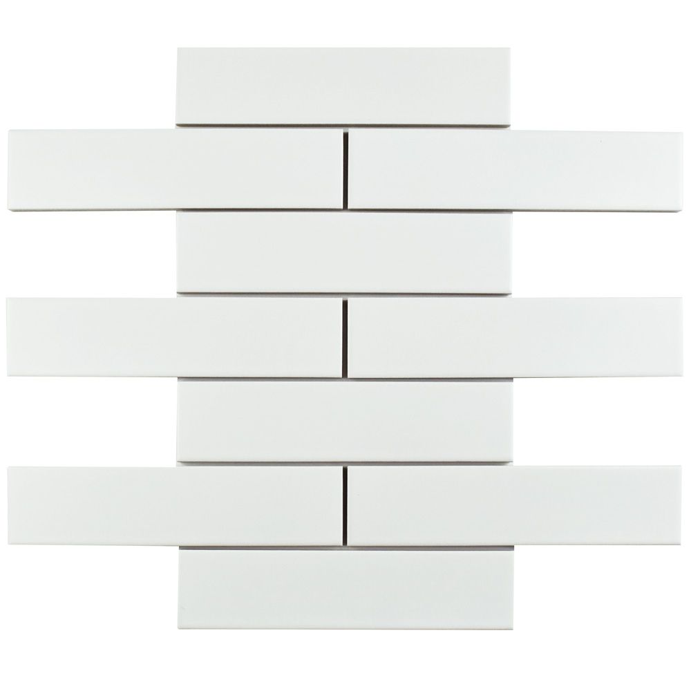 Metro Soho Subway Matte White 1-3/4-inch x 7-3/4-inch Porcelain Floor and Wall Tile(9 sq. ft. / case)