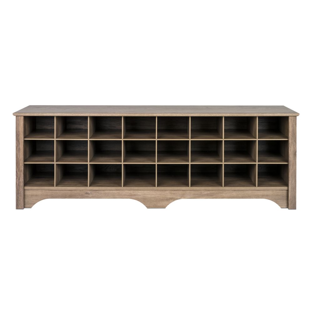 60-inch Shoe Cubby Bench - Drifted Gray