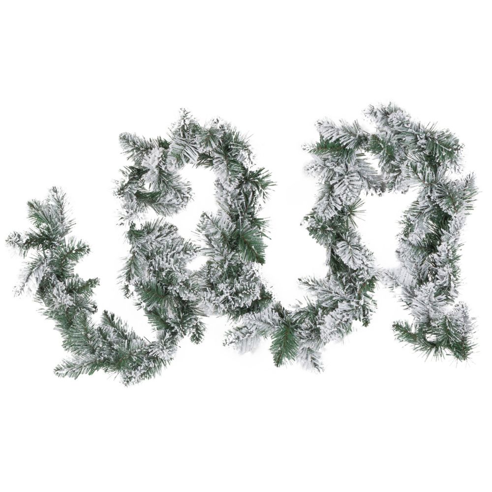 Home Accents 9 ft. Flocked Christmas Garland The Home Depot Canada