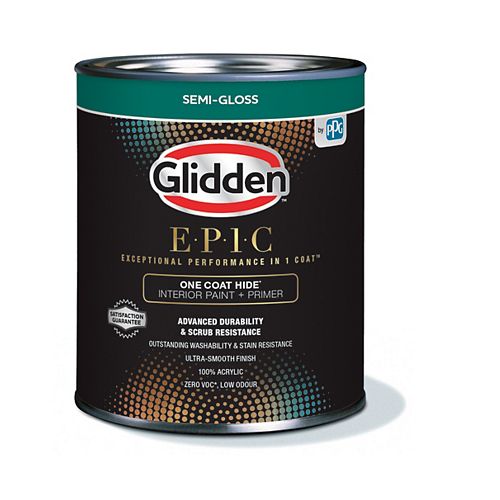 Glidden UltraHide Zero Interior SemiGloss White 3.66 L The Home