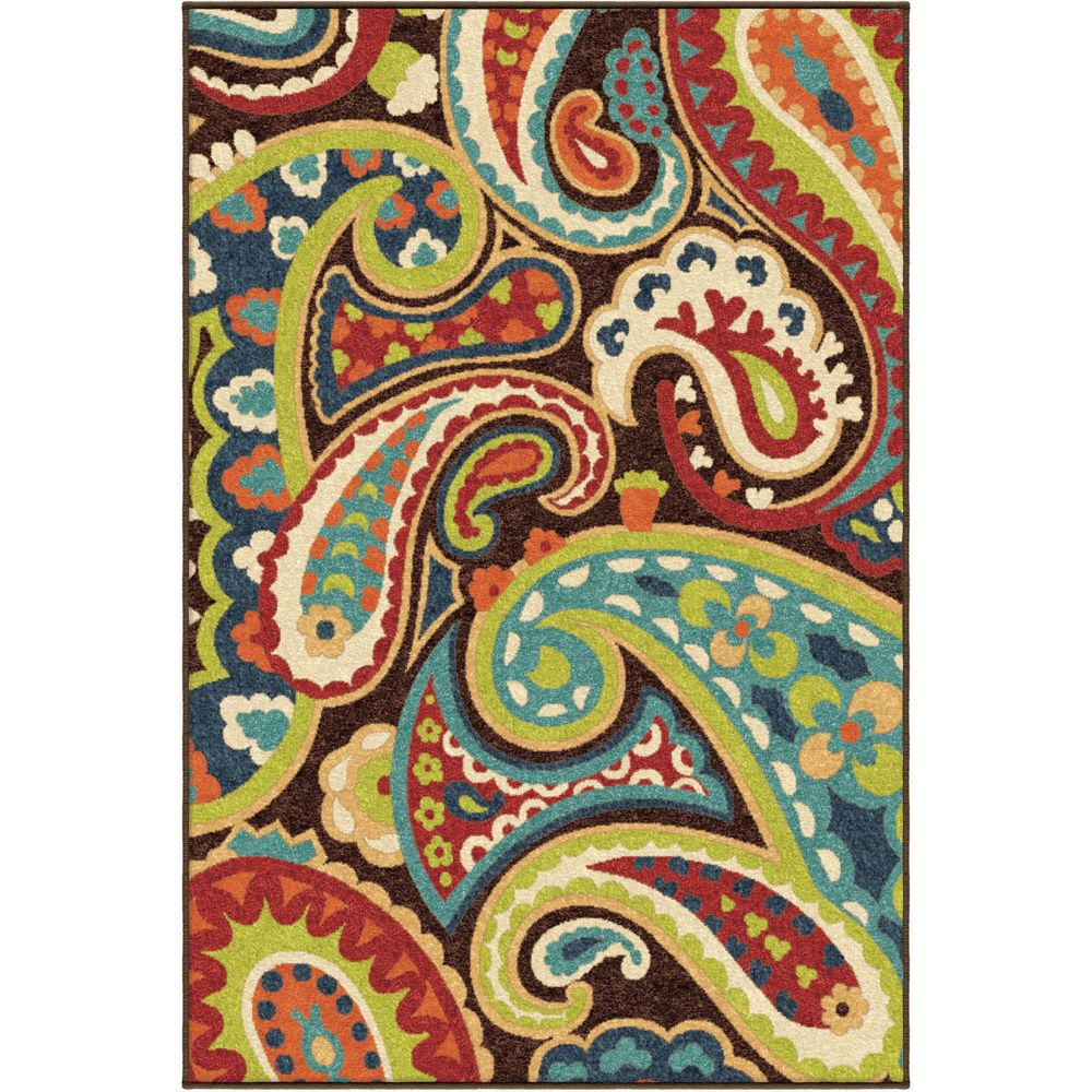 Orian Rugs Paisley Multi 7 ft. 8inch x 10 ft. 10inch Outdoor Area Rug