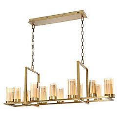 Londra LED Rectangular Chandelier in Brass - 34037-027