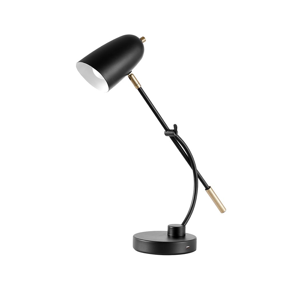 Globe Electric Moretti 23 Inch Desk Lamp Matte Black Finish Brass Globe Electric Moretti 23 Inch Desk Lamp Matte Black Finish Brass Accents Fast Charging Usb Port 2 1a