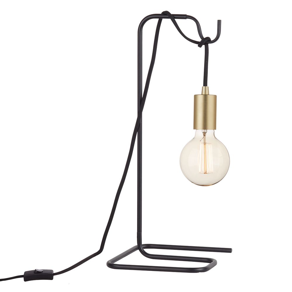 Noire Avec Lampe Ampoule 18 Et Laiton Table De Vintage W9YID2ebEH