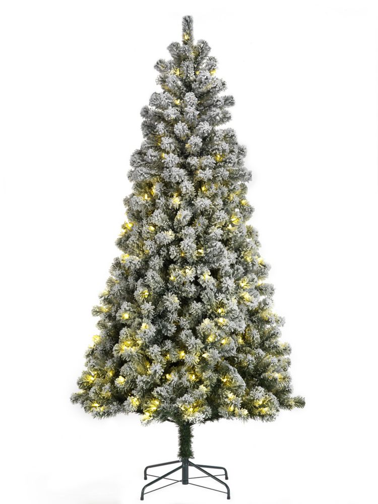 Home Accents 7.5 ft. 350 MultiColour LEDLit Artificial Flocked