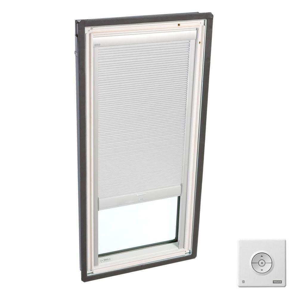 VELUX White Solar Powered Room Darkening blind double pleated for FS