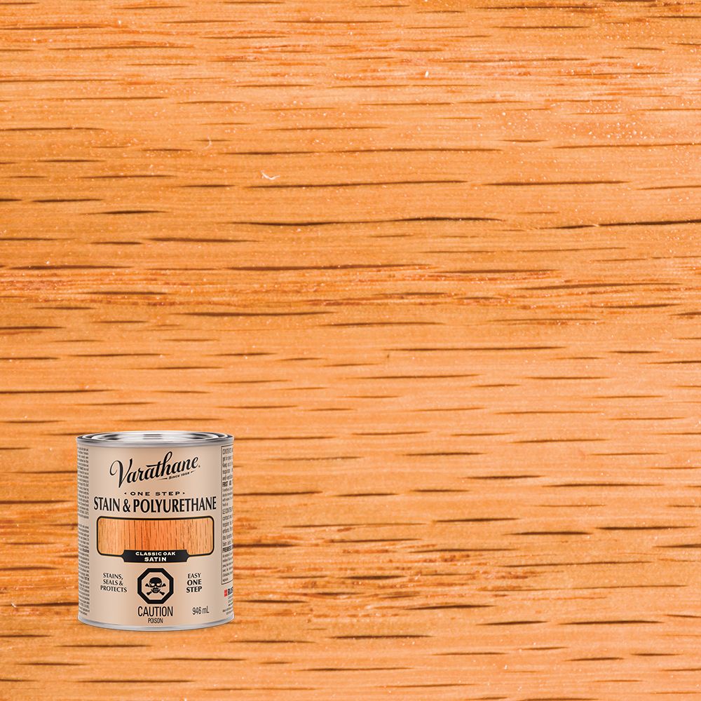 Varathane Stain & Polyurethane Satin Classic Oak 946ml The Home Depot Canada