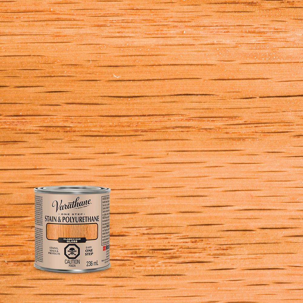 Varathane Stain & Polyurethane Gloss Classic Oak 236ml The Home Depot Canada
