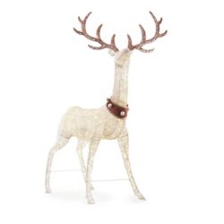 Home Accents Holiday Cool White Led Lit Deer With Sleigh