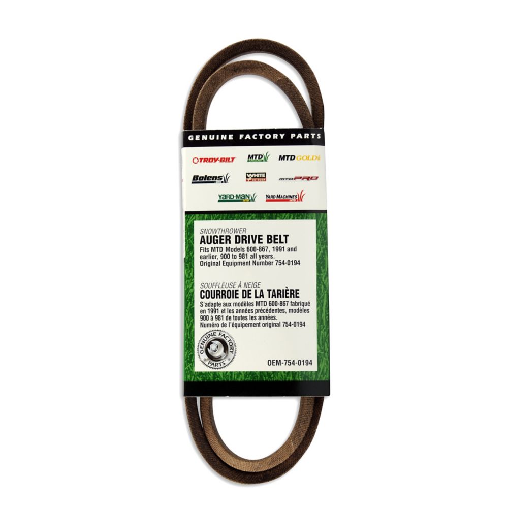 MTD OEM Replacement Snow Thrower Auger Drive Belt 800 Series The