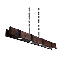 Pago 59-inch 4-Light Chandelier with Black Finish