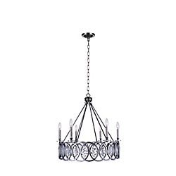 Attis 29 inch 6 Light Chandelier with Gun Metal Finish