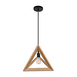 Lante 17 inch 1 Light Pendant with Natural Wood Finish