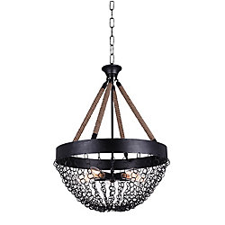 Mackenzie 24 inch 5 Light Chandelier with Antique Black Finish