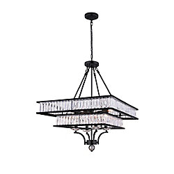 Shalia 23 inch 8 Light Chandelier with Black Finish