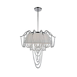Draped 24 inch 5 Light Chandelier with Chrome Finish