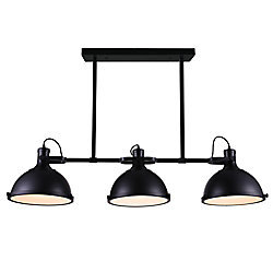 Strum 50 inch 3 Light Chandelier with Black Finish