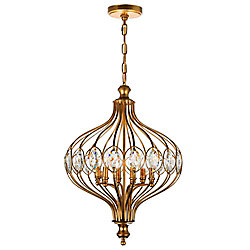 Altair 19 inch 6 Light Chandelier with Antique Bronze Finish