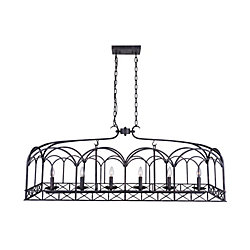 Sequoia 50 inch 6 Light Chandelier with Brownish Black Finish