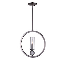 Elton 15 inch 1 Light Chandelier with Satin Nickel Finish