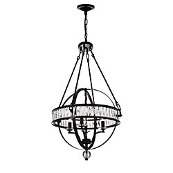 Arkansas 20 inch 4 Light Chandelier with Black Finish