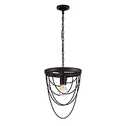 Gala 9 inch 1 Light Mini Pendant with Black Finish