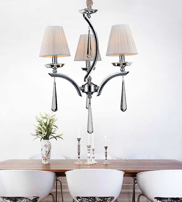 Alice 18 Inch 3 Light Chandelier With Chrome Finish