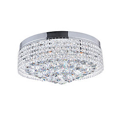 Cascade 18 inch 8 Light Flush Mount with Chrome Finish