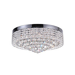 Cascade 22 inch 10 Light Flush Mount with Chrome Finish