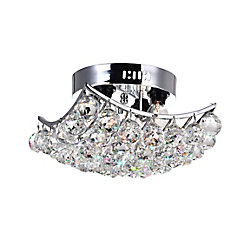 Queen 10 inch 4 Light Flush Mount with Chrome Finish