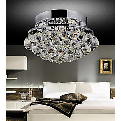 Queen 14-inch 4 Light Flush Mount with Chrome Finish