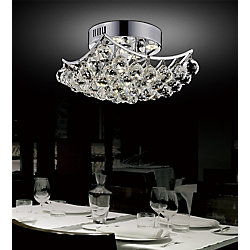 Queen 14 inch 4 Light Flush Mount with Chrome Finish