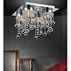 Monica 14 inch 4 Light Flush Mount with Chrome Finish