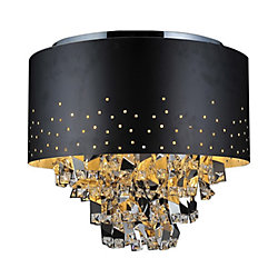 Carmella 18 inch 5 Light Flush Mount with Black Finish
