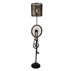 Bici 15 inch 1 Light Floor Lamp with Antique Brass Finish