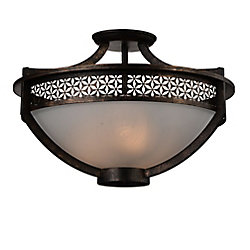 Pollett 21 inch 3 Light Flush Mount with Golden Bronze Finish
