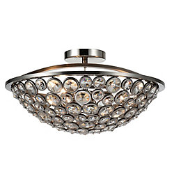 Wallula 18 inch 3 Light Flush Mount with Satin Nickel Finish