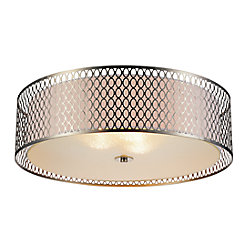 Mikayla 22 inch 3 Light Flush Mount with Satin Nickel Finish