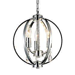 Abia 10 inch 3 Light Mini Pendants with Chrome Finish