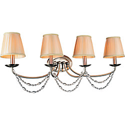 Paulie 33 inch 4 Light Wall Sconce with Satin Nickel Finish