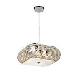 Tiffany 16 inch 4 Light Chandelier with Chrome Finish
