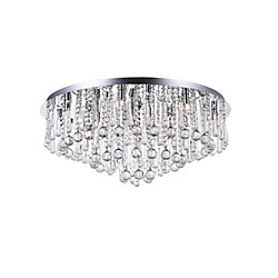 Brianna 32-inch 16 Light Flush Mount with Chrome Finish