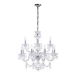 Lexis 28 inch 12 Light Chandelier with Chrome Finish