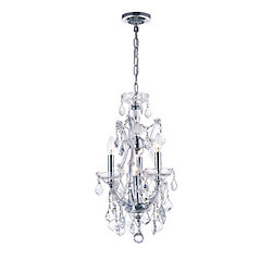 Maria Theresa 12 inch 4 Light Mini Pendant with Chrome Finish