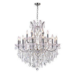 Maria Theresa 32 inch 19 Light Chandelier with Chrome Finish