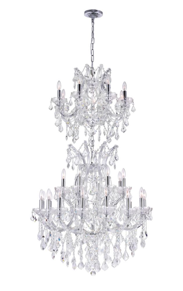 Maria Theresa 32 inch 34 Light Chandelier with Chrome Finish